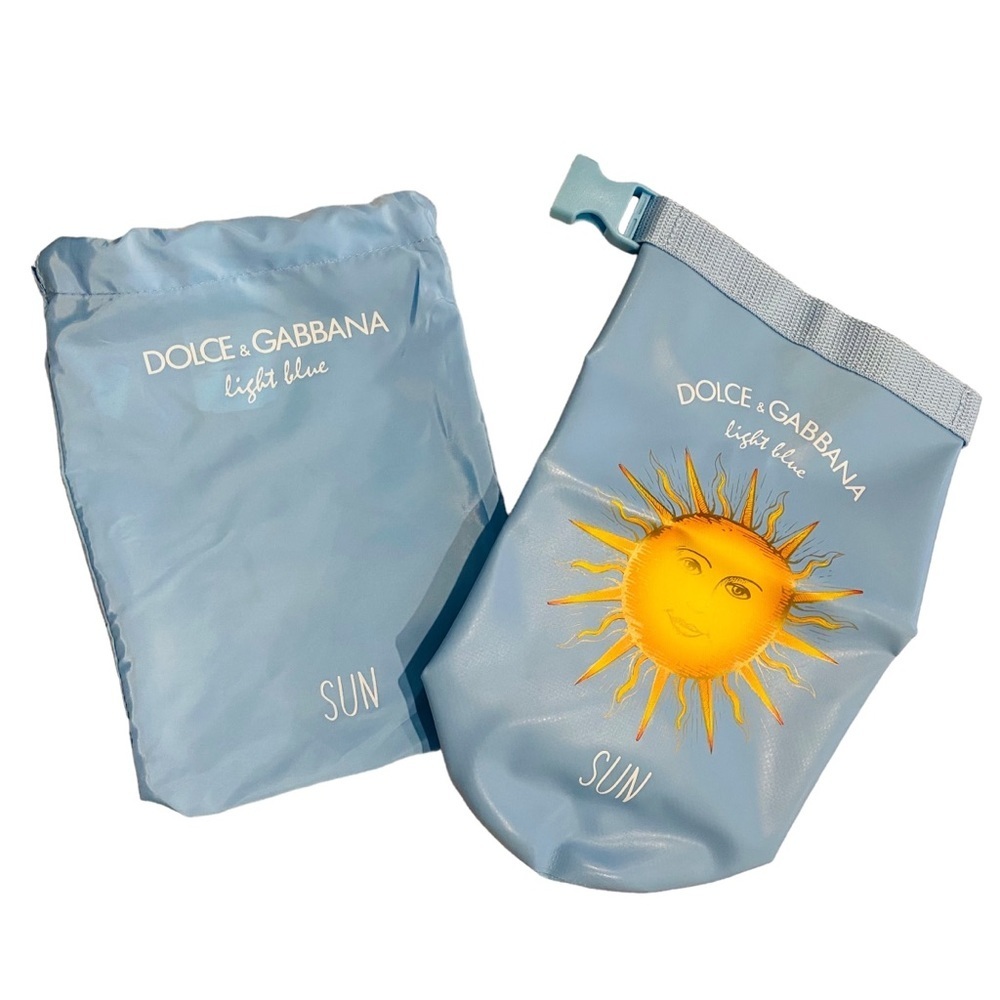NEW Dolce‎ Gabbana Swimwear Pouch Light Blue Sun Waterproof Phone Money Bag NWOT